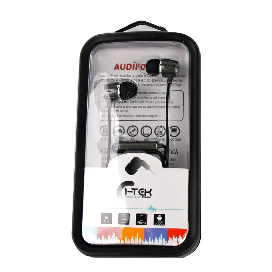 Audífono con Micrófono Conexión Negro 3.5mm