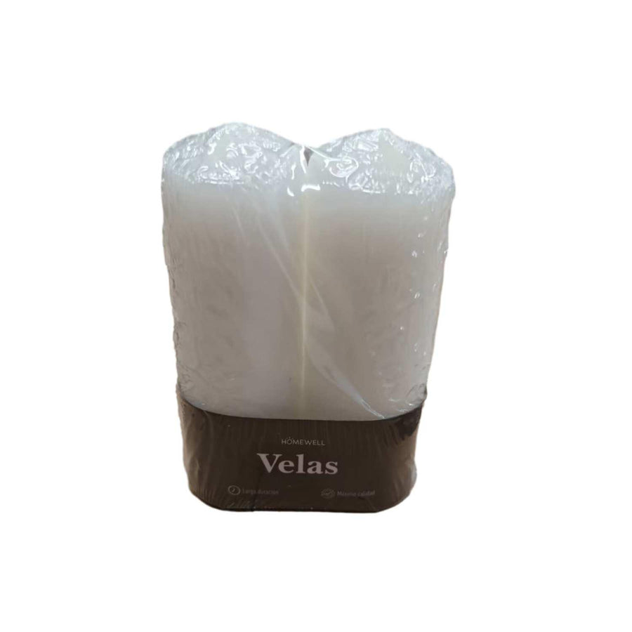 Set de Velas Blancas 2 Piezas 5x12cm