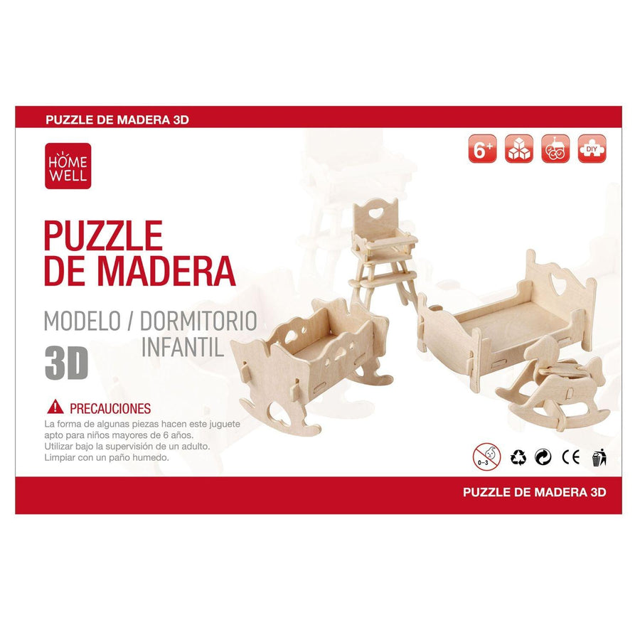 Puzzle de Madera Modelo Dormitorio Infantil 3D