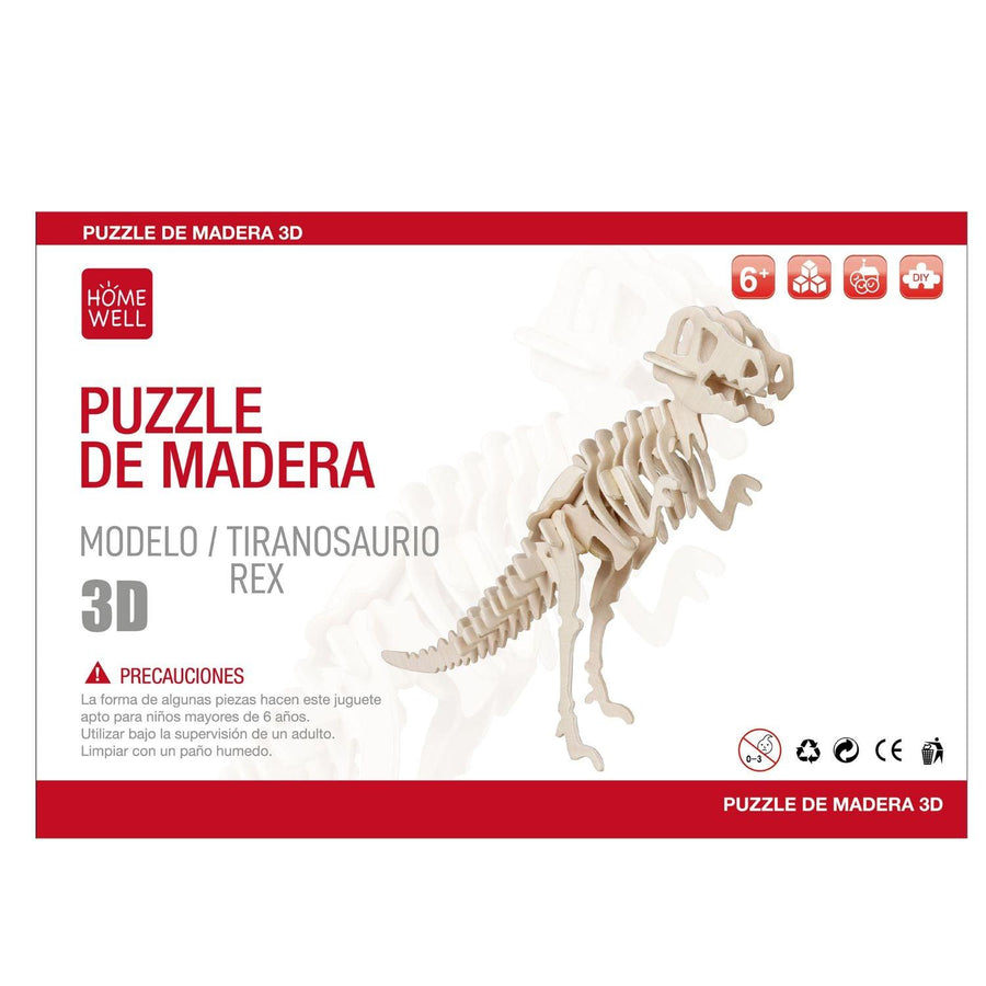 Puzzle de Madera Modelo Tiranosaurio Rex 3D
