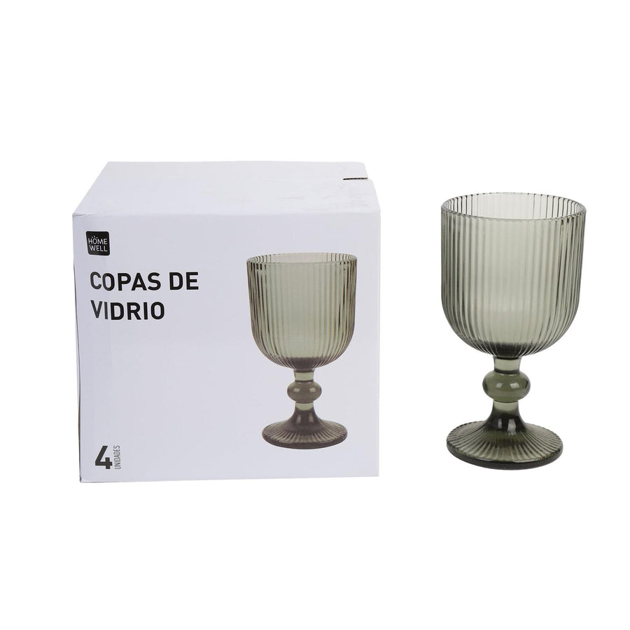 Set 4 Copas Vidrio Gris 270ml