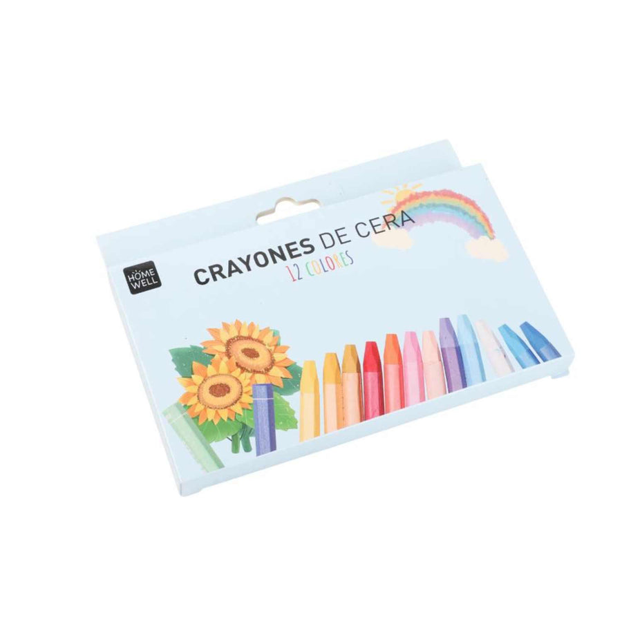 Set De 12 Crayones De Cera 10x1.4 cms Homewell