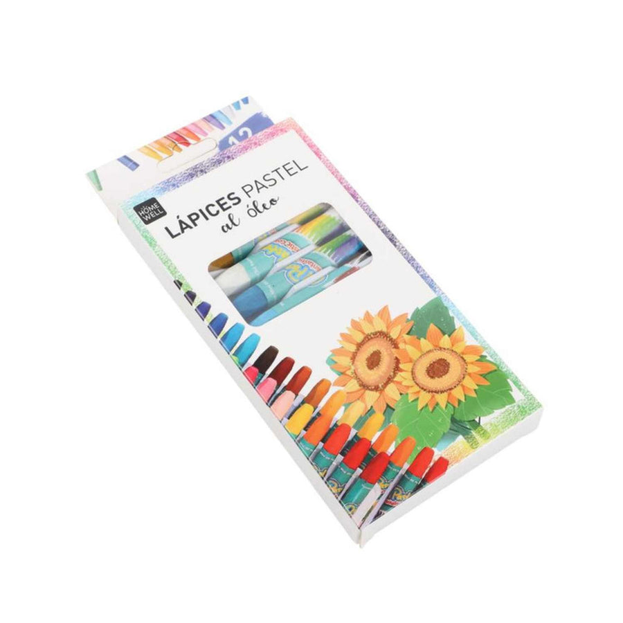 Set De 12 Lápices Pastel Al Óleo 7.3x1.1 cms Homewell