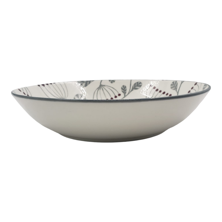 Fuente Loza Diseño Gris 20x4cm