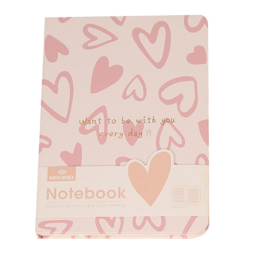 Libreta Tapa Dura Rosada Corazones 14.5x10.5cm 96pag