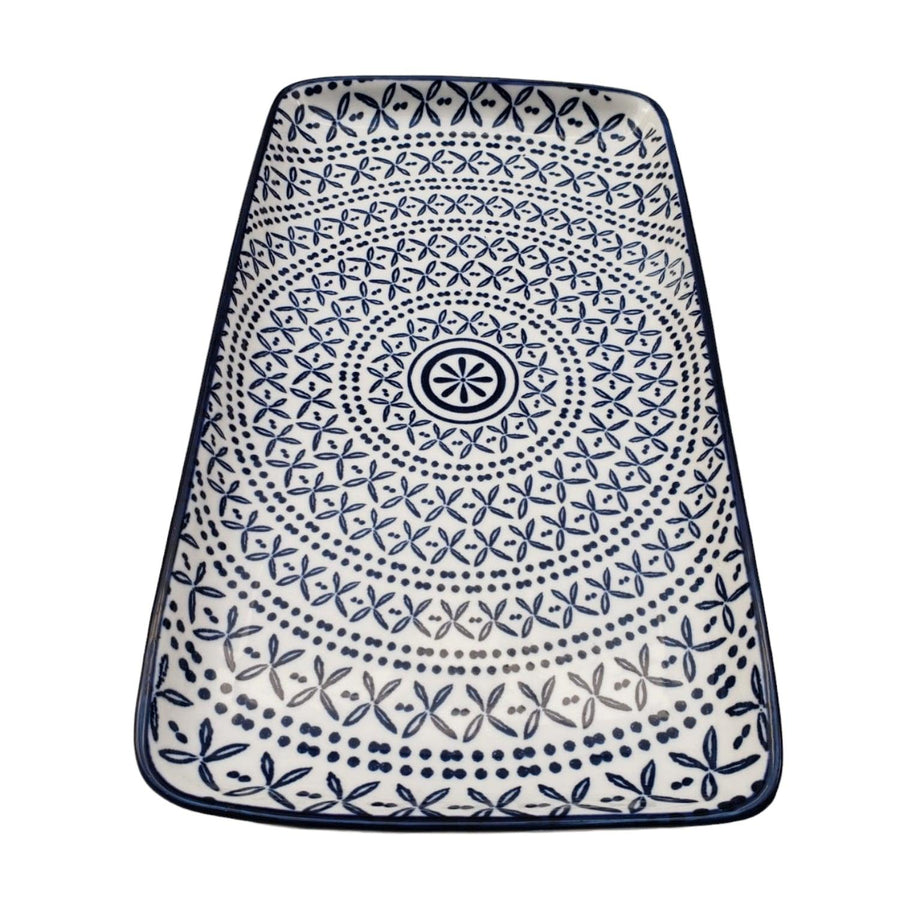 Plato Loza Diseño Azul 23x12.5cm