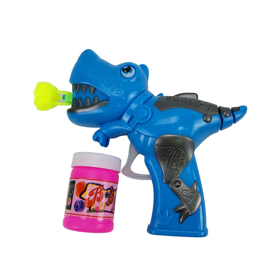 Pistola Burbujas Dinosaurio Azul