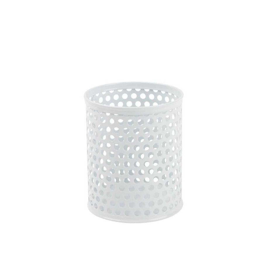 Porta Lápices Blanco Diseño Circular 8.3x10cm