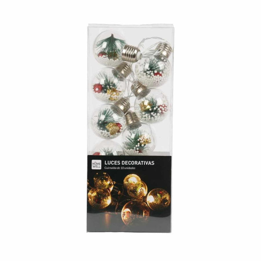 Guirnalda de Luces Navideñas con Esferas Decorativas a Pilas 1.6 m