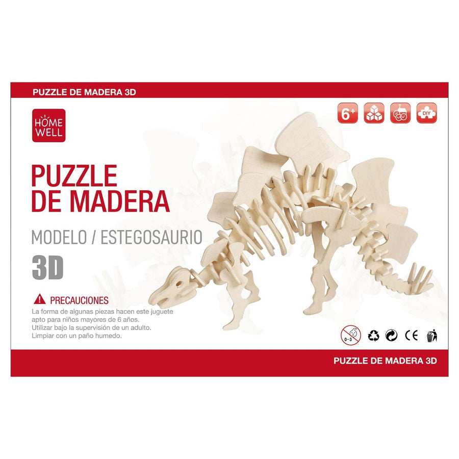 Puzzle de Madera Modelo Dinosaurio Estegosaurio 3D
