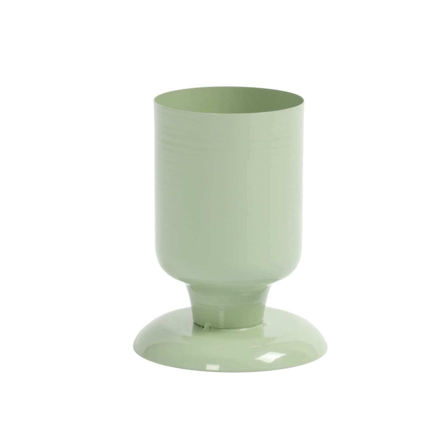 Porta Vela Metal Verde Menta 11x11x15cm