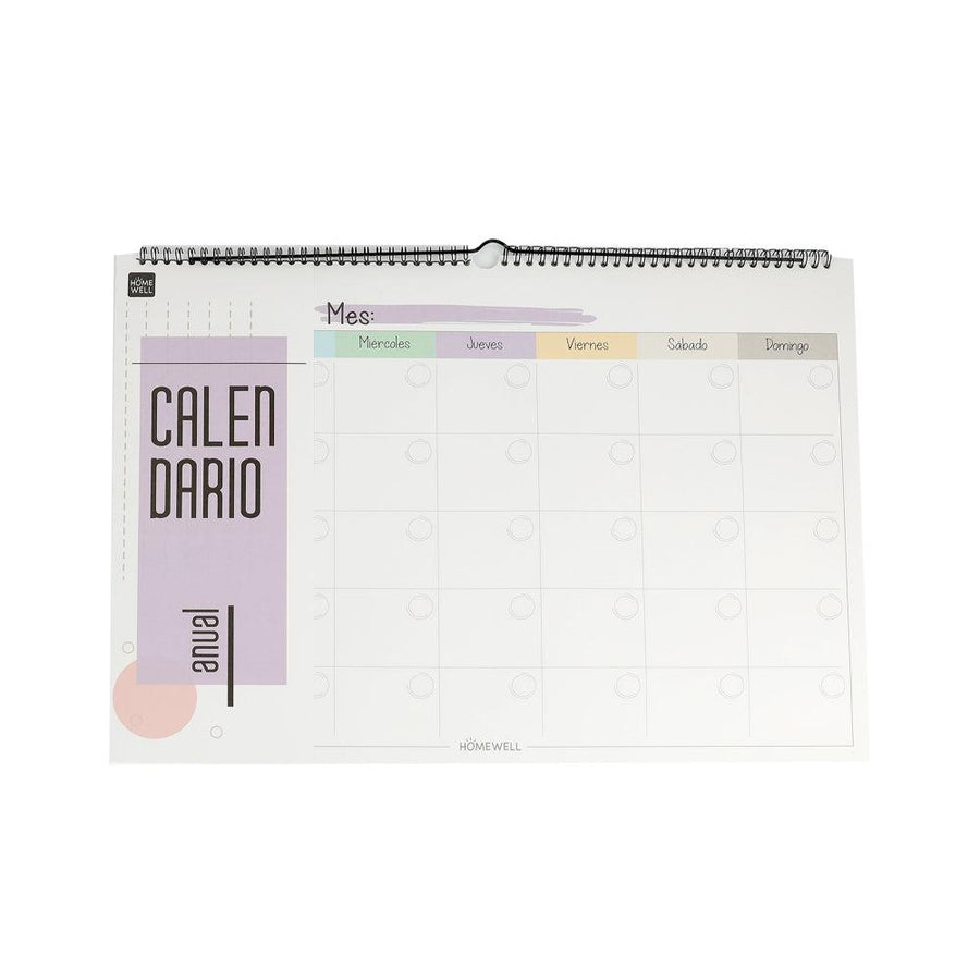 Calendario Anual Encuadernado Color 12 Hojas 50x35cm