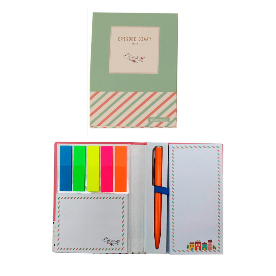 Set Librería Taco Notas Verde Post It y Lápiz 11x8cm