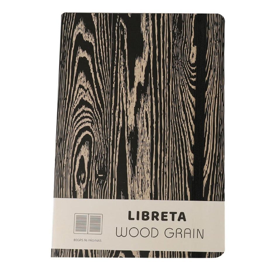 Libreta Tapa Dura Diseño Wood Grain 21x14.5cm (96 pag)