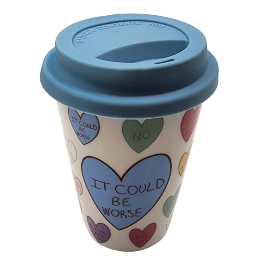 Mug Cerámica Tapa Silicona Azul 400ml