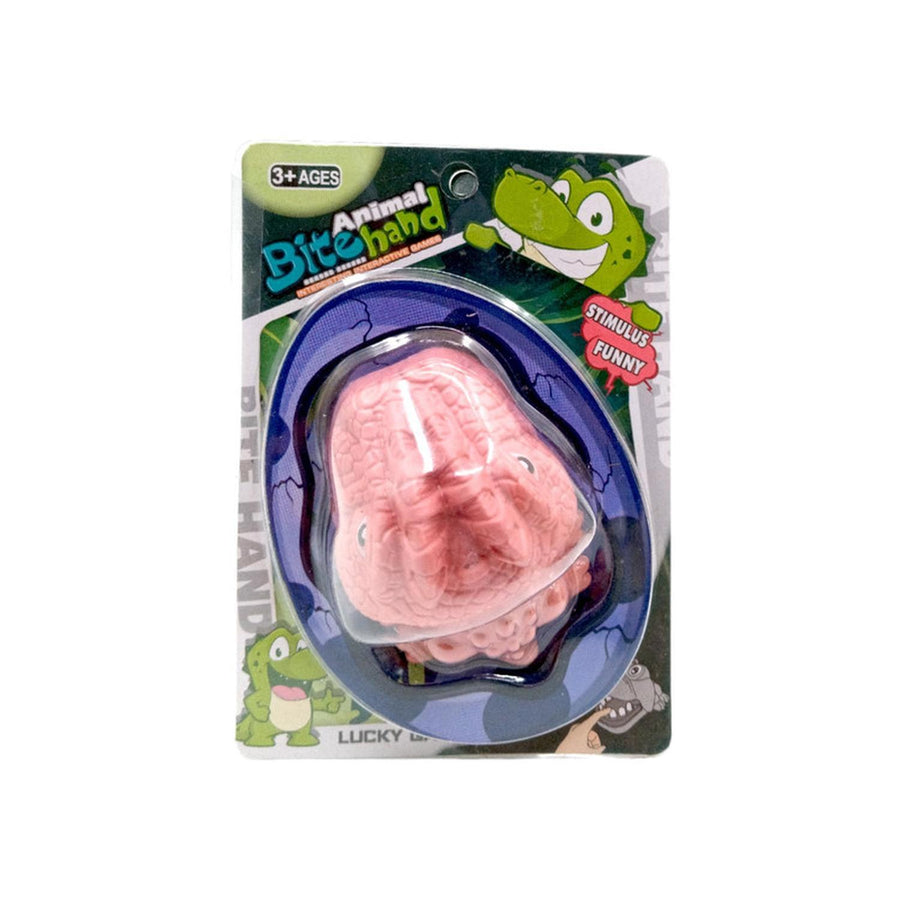 Juguete Mordedor de dedos Dinosaurio Rosado