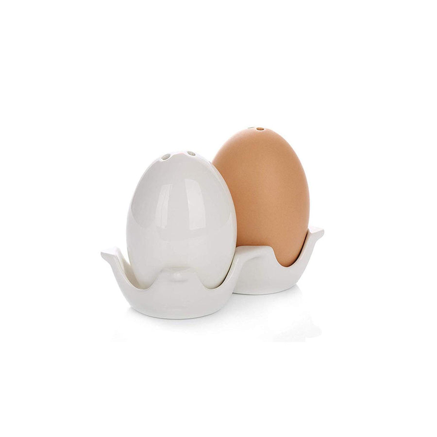 Set Salero Pimentero Loza Diseño Huevos (2u)