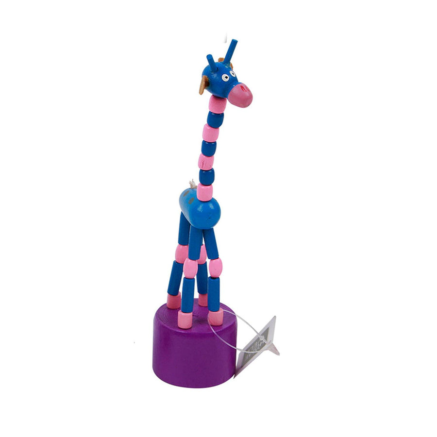 Jirafa de Juguete de Madera Azul 17cm