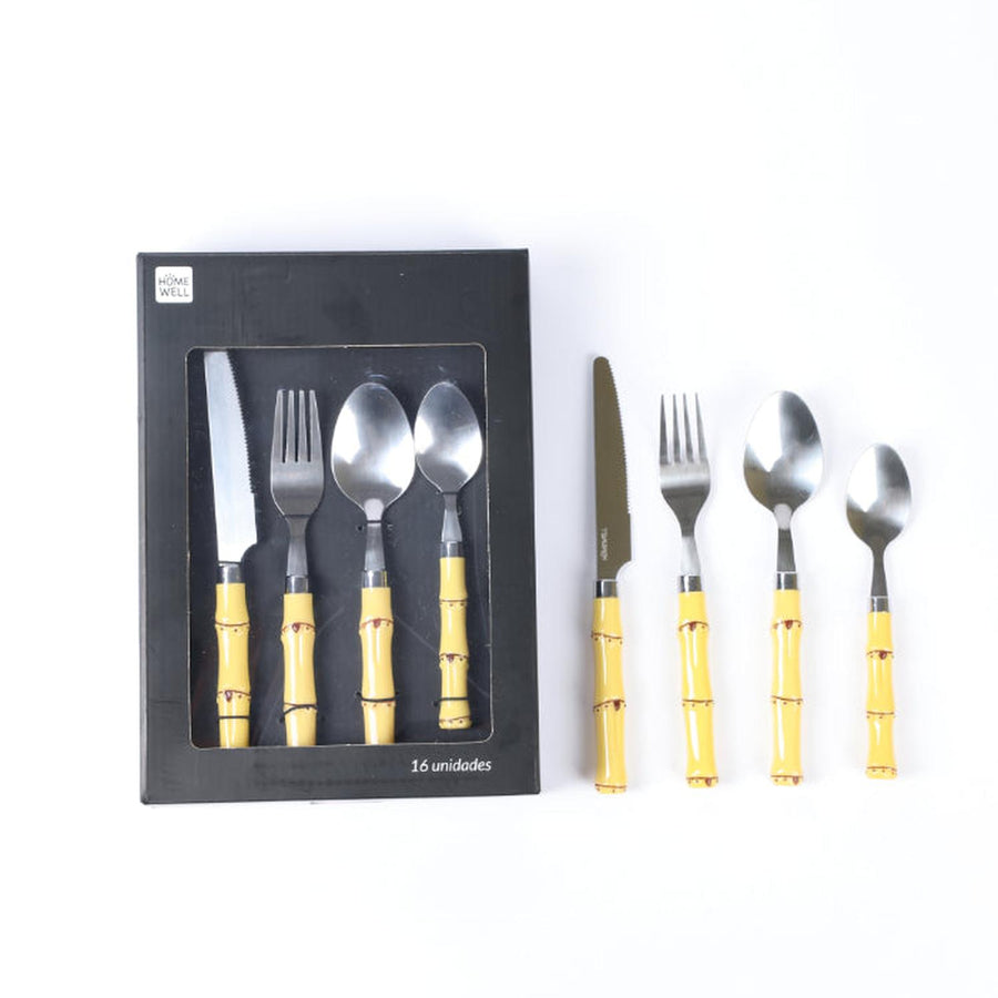 Set Cubiertos Diseño Bambu (16u)