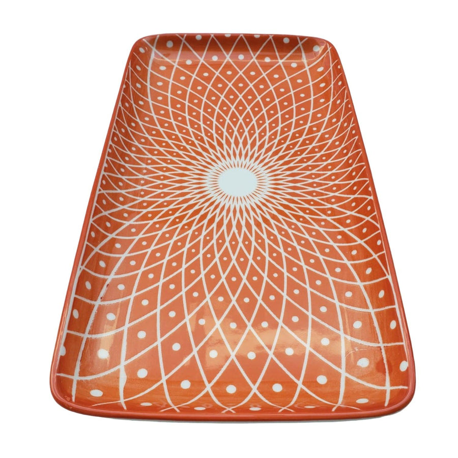 Plato Loza Diseño Naranja 23x12.5cm
