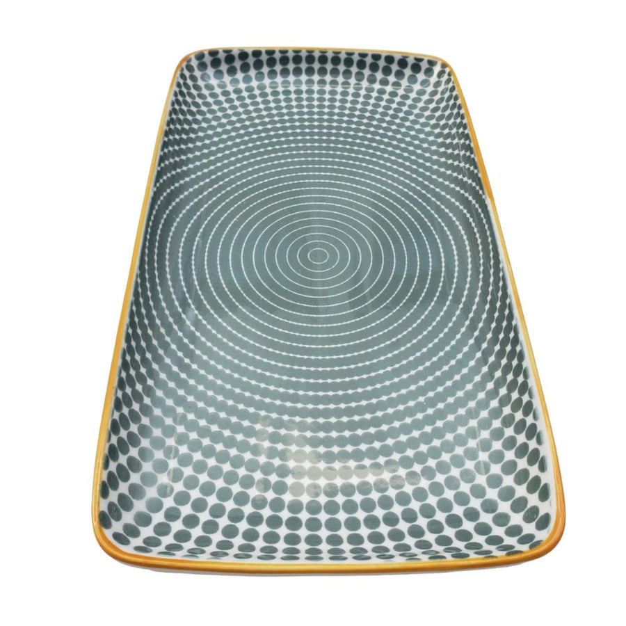 Plato Loza Diseño Verde 23x12.5cm