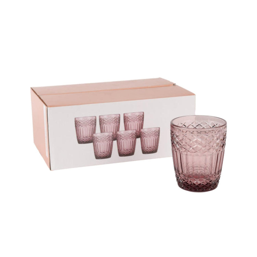 Set 6 vasos vidrio Rosado 300ml
