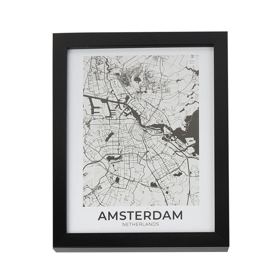 Marco Mapa de Ámsterdam Holanda 28x23x2cm