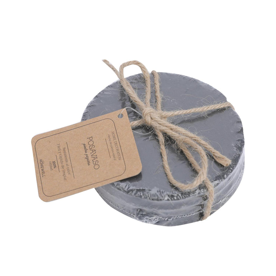 Set Posavasos Piedra Pizarra Redondo (4u)