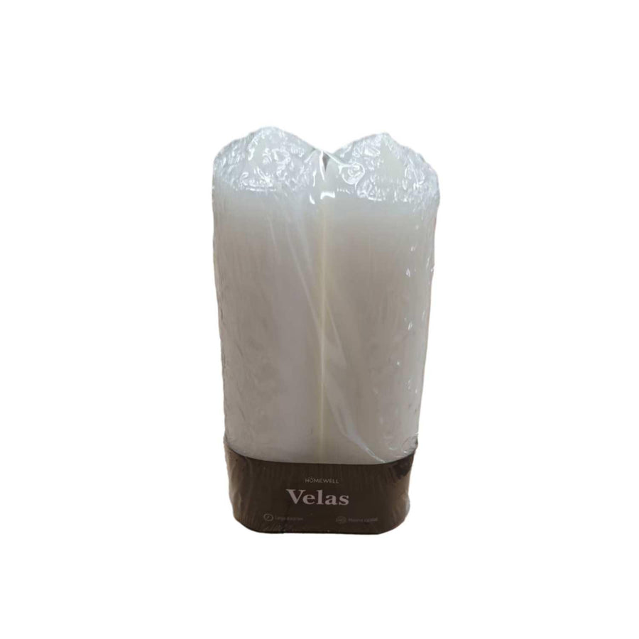 Set de Velas Blancas 2 Piezas 5x15cm
