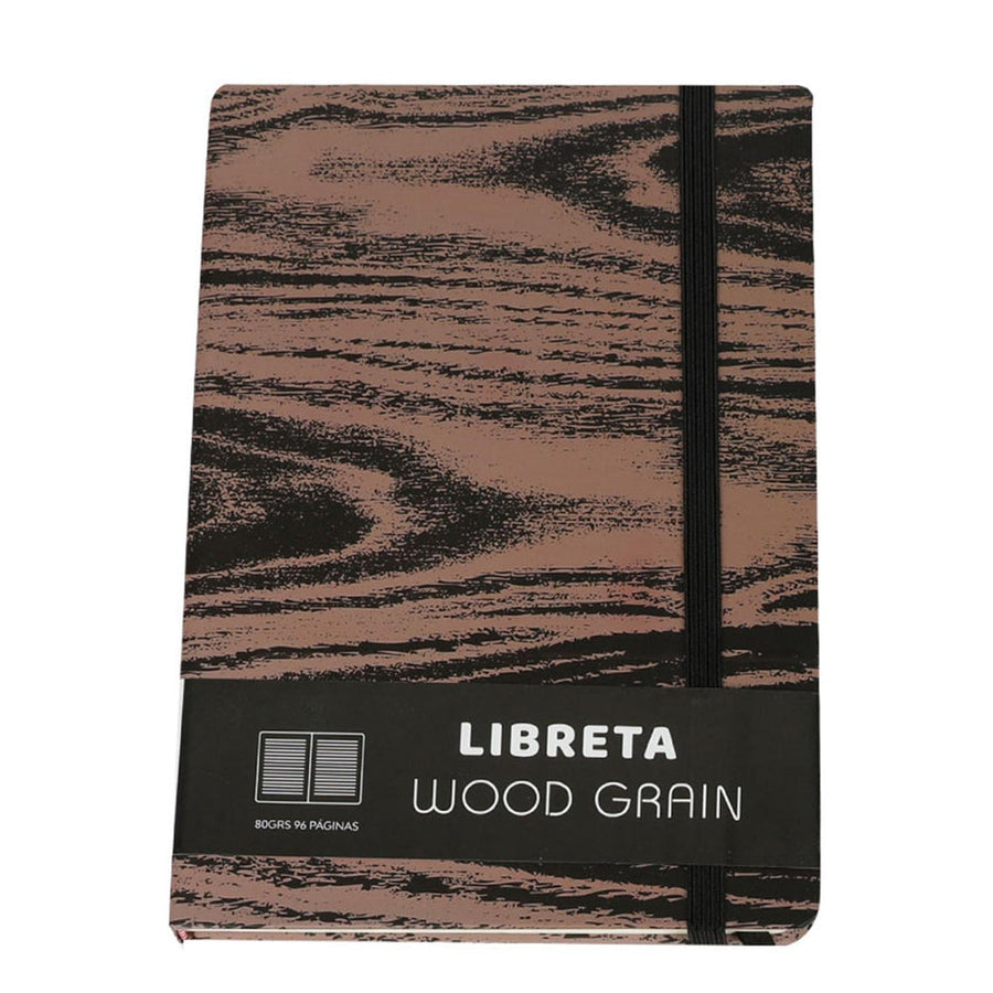 Libreta Tapa Dura Diseño Wood Grain 21x14.5cm (96 pag)