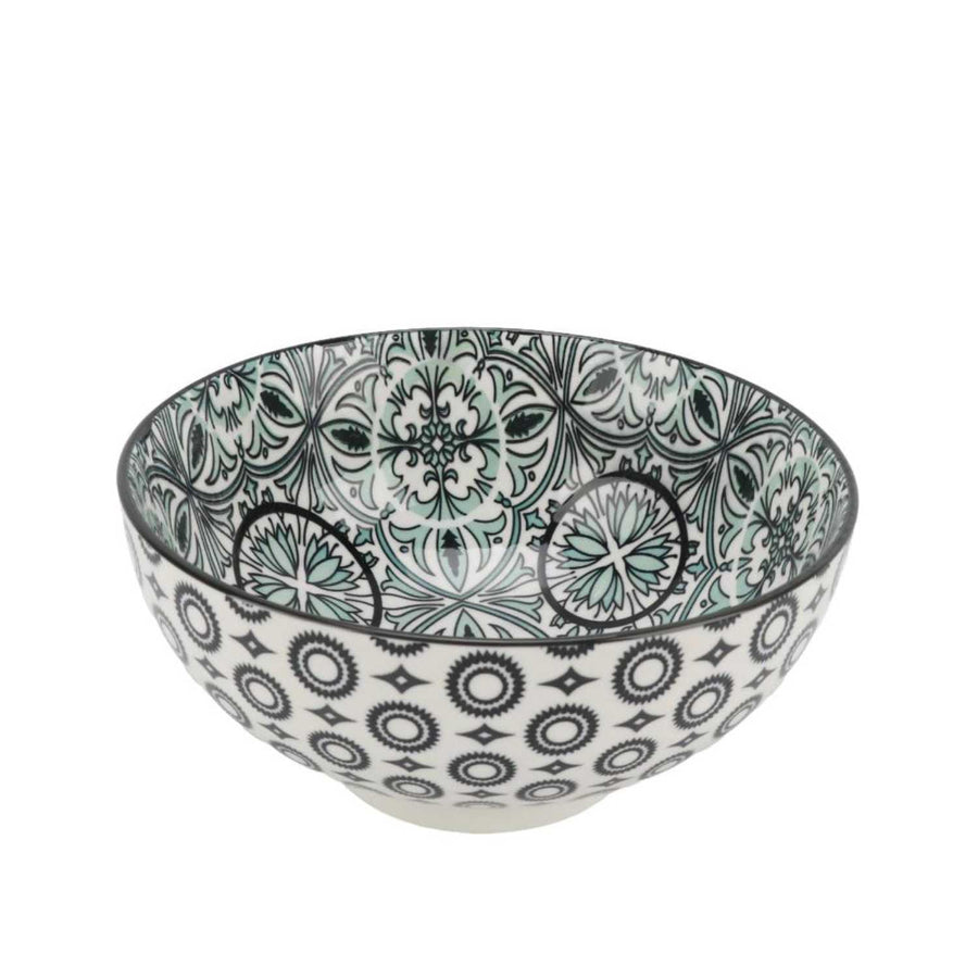 Bowl Loza Diseño Floral Verde 20x20x8.5cms