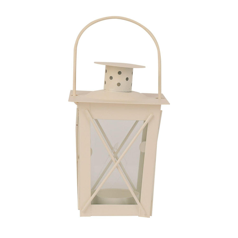 Farol de Vela Metal Blanco 11x7,5x7,5cm