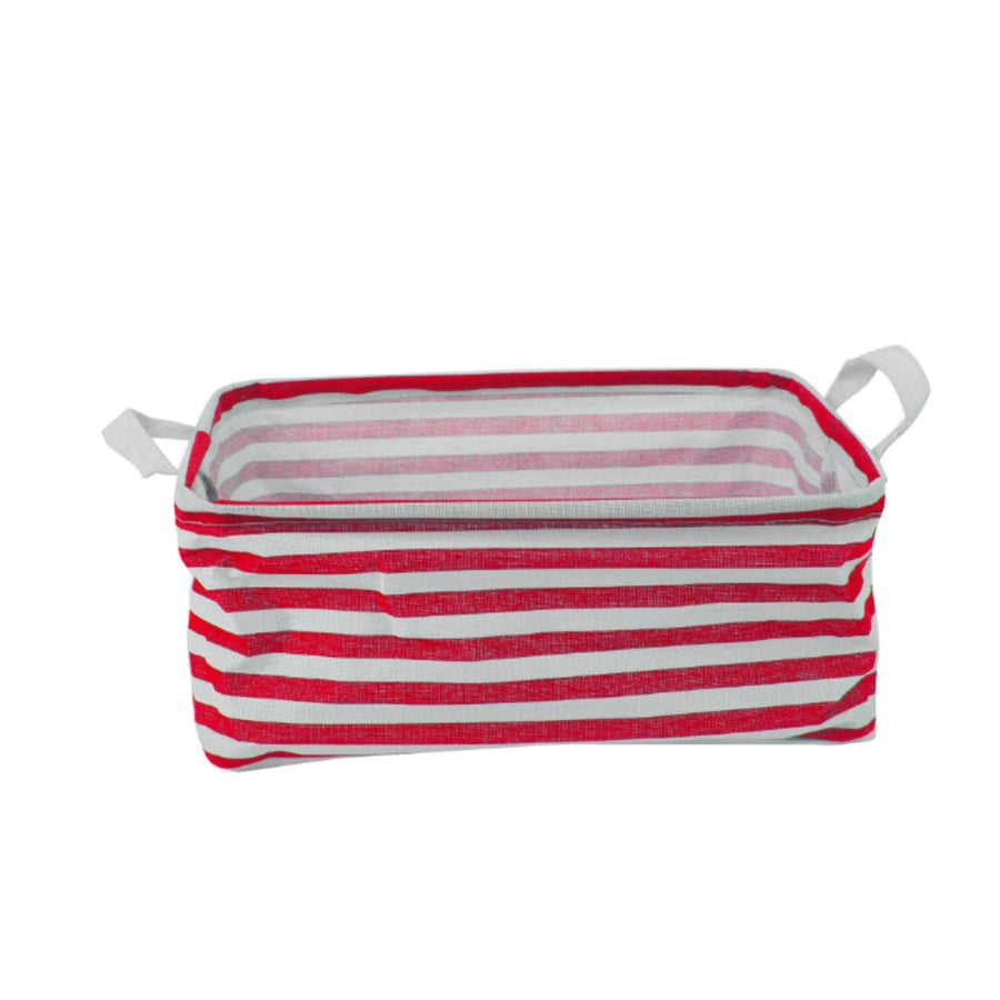 Cesto Organizador Plegable de Genero Rayas Rojas 35x25x16cm