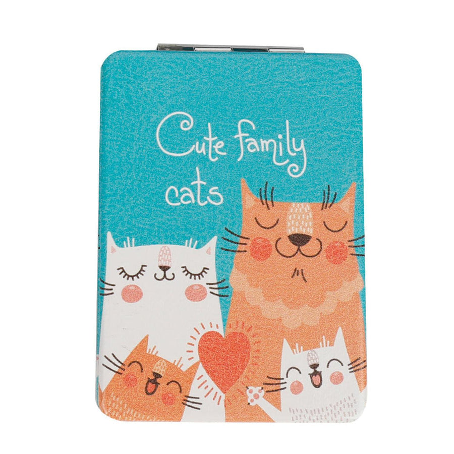Espejo Cuadrado Diseño Gatos Cute 6x8.5cm