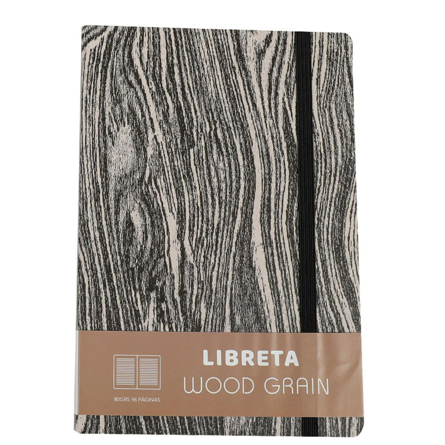 Libreta Tapa Dura Diseño Wood Grain 21x14.5cm (96 pag)