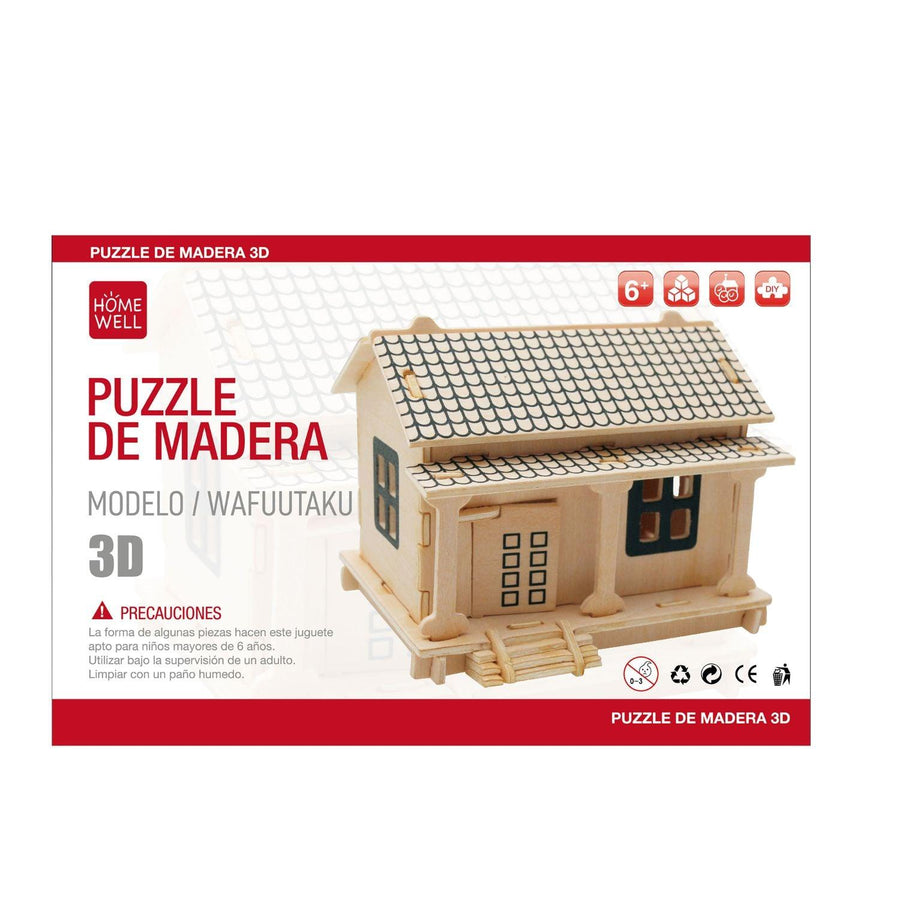 Puzzle de Madera Modelo Casa Wafuutaku 3D