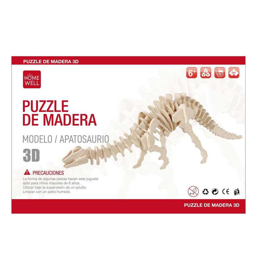 Puzzle de Madera Modelo Dinosaurio Apatosaurio 3D