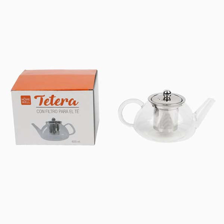 Tetera Vidrio con Infusor Filtro 600ml