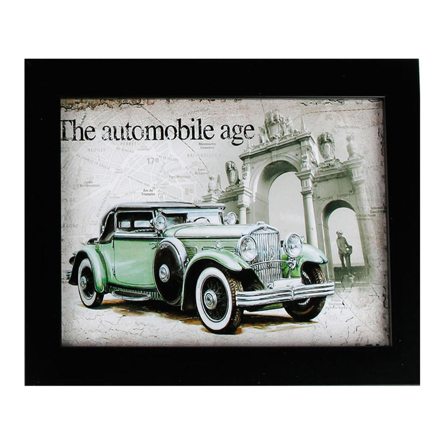 Imagen Decorativa Auto Antiguo Verde 18cm