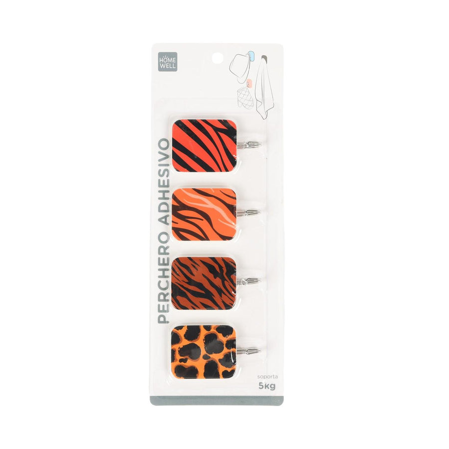 Perchero diseño adhesivo naranja 6.5*4cm