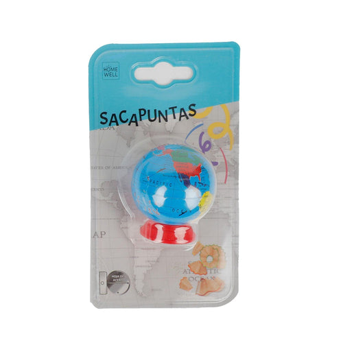Sacapuntas Diseño Mapamundi Rojo 6x4cm