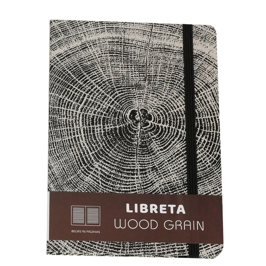 Libreta Tapa Dura Diseño Wood Grain 21x14.5cm (96 pag)