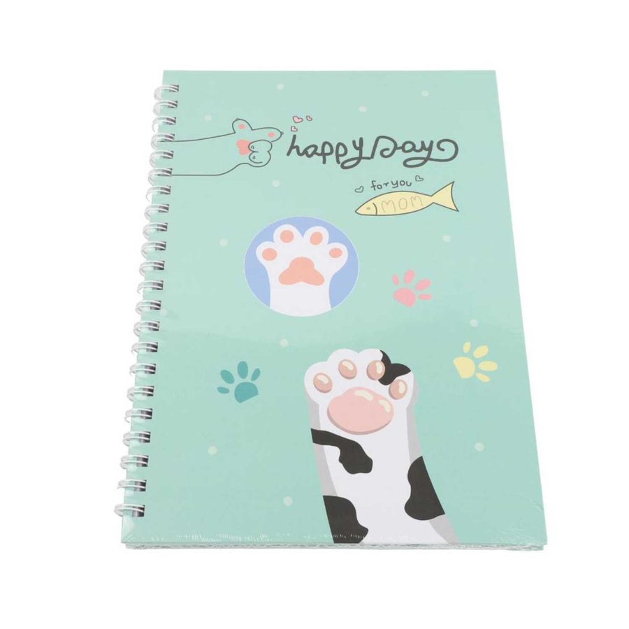 Libreta Verde Diseño Gatito Happy Day 29.5x22cm 80 Páginas