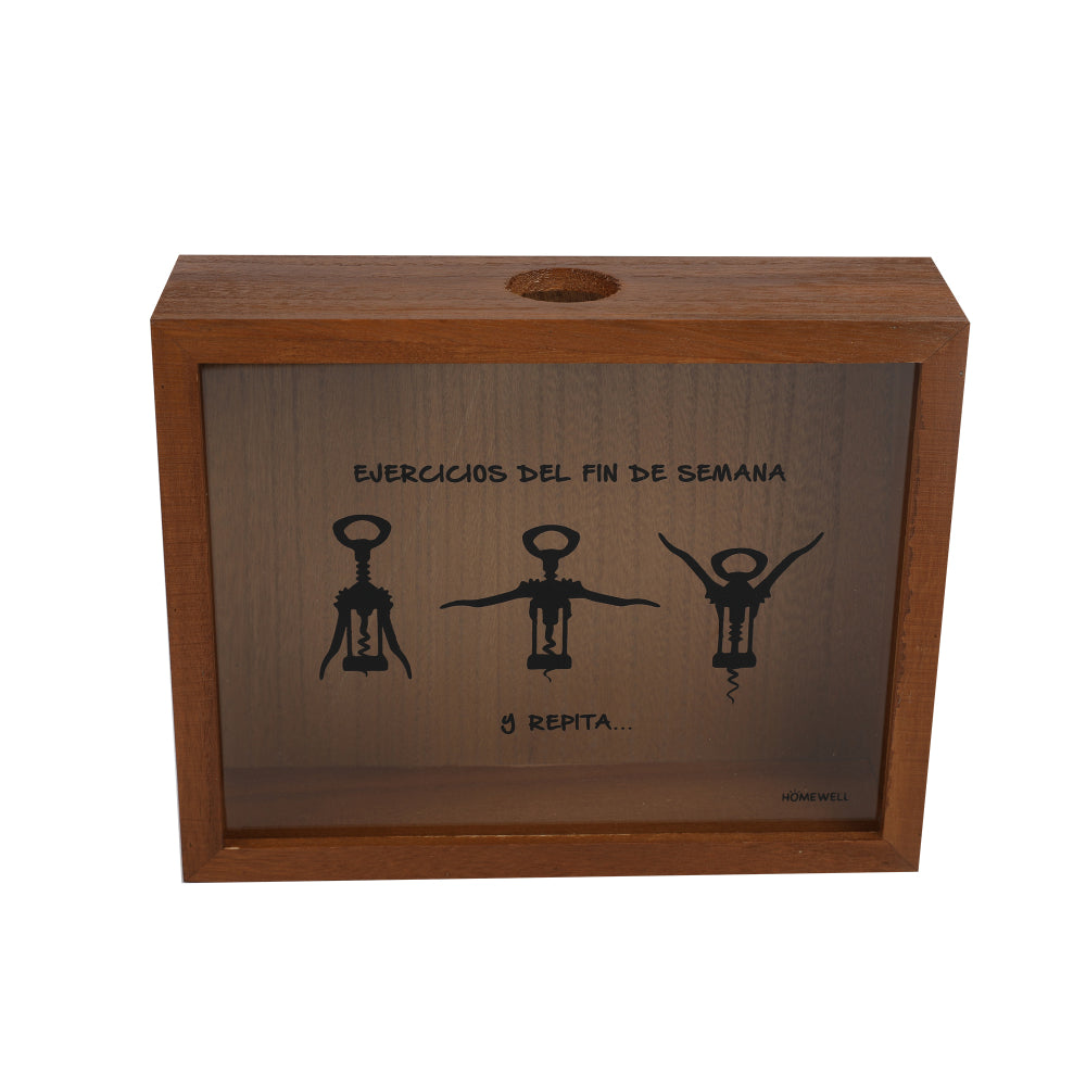 Caja de madera con cristal para corchos ideal para los corchos de vino