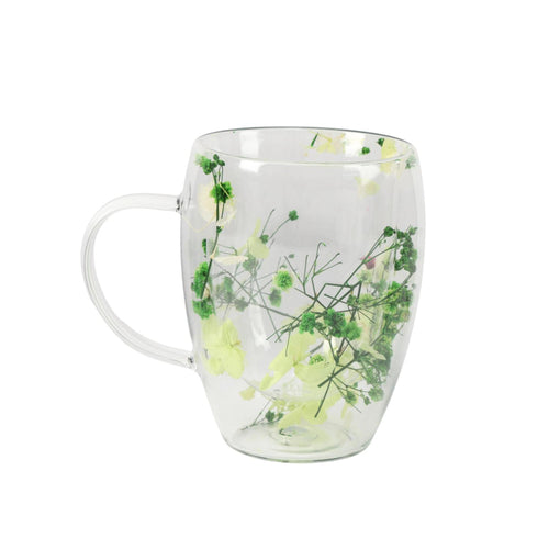 Taza Doble Pared Hojas Frescas