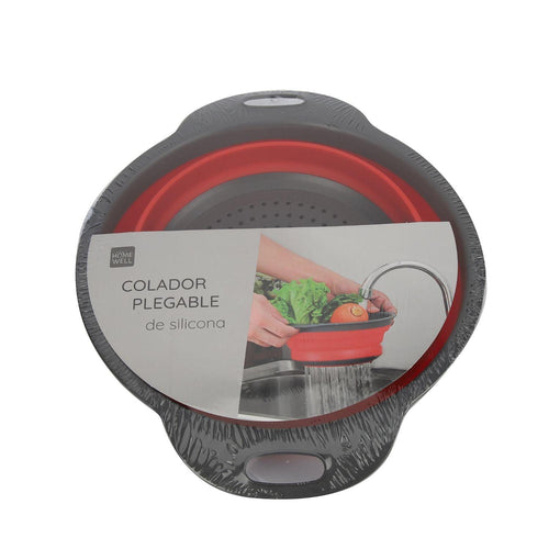 Colador Plegable Negro y Rojo
