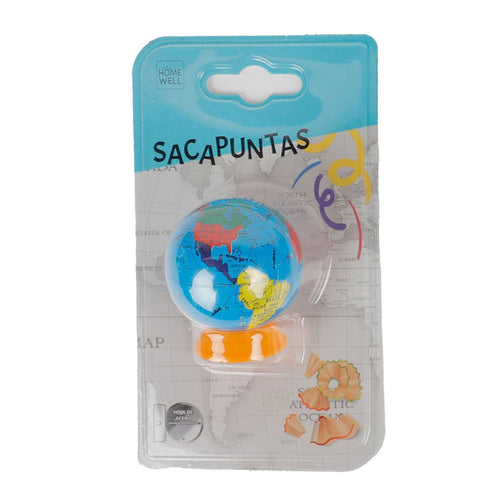 Sacapuntas Diseño Mapamundi Naranja 6x4cm