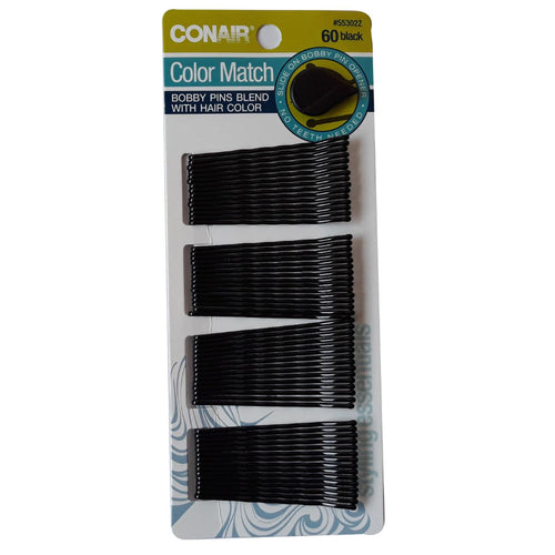 Horquillas Clásicas Negras 60 Piezas Conair
