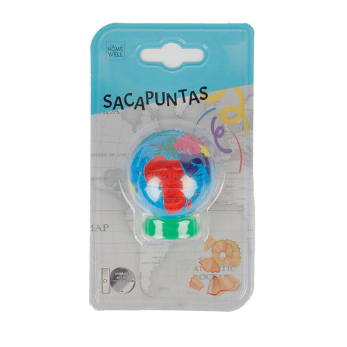 Sacapuntas Diseño Mapamundi Verde 6x4cm