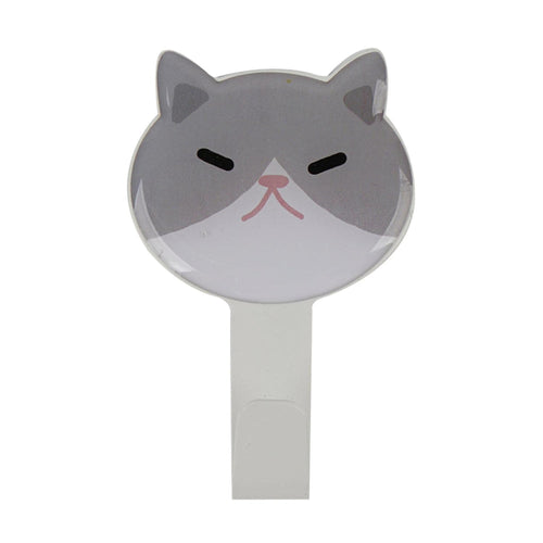 Perchero Diseño Gato Gris/Blanco 13x8x3cm